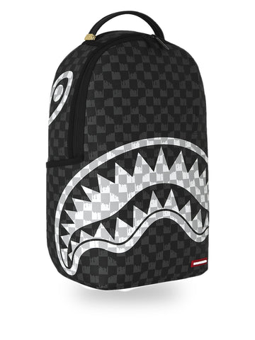 Sprayground Black And White Drip Check Shark Backpack - Zaini Unisex - Nero