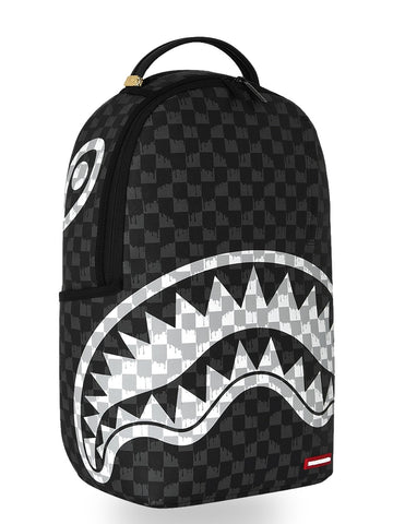 Sprayground Black And White Drip Check Shark - Zaini Unisex - Nero