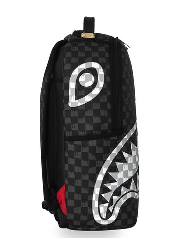 Sprayground Black And White Drip Check Shark - Zaini Unisex - Nero