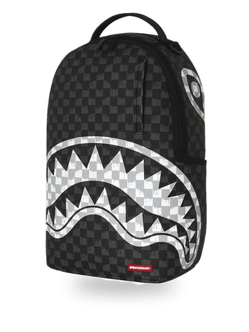 Sprayground Black And White Drip Check Shark Backpack - Zaini Unisex - Nero