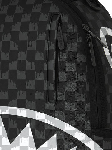 Sprayground Black And White Drip Check Shark Backpack - Zaini Unisex - Nero