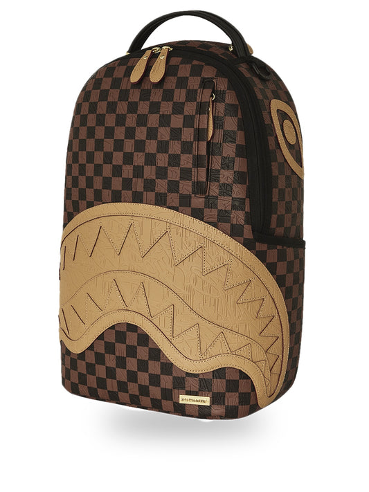 Sprayground Embossed Check Brown - Zaini Unisex - Marrone