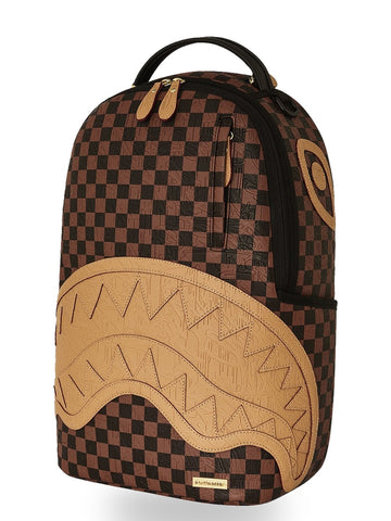 Sprayground Embossed Check Brown Backpack - Zaini Unisex - Marrone
