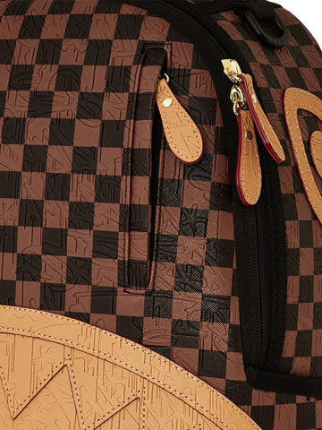 Sprayground Embossed Check Brown Backpack - Zaini Unisex - Marrone