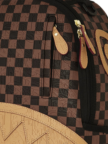 Sprayground Embossed Check Brown - Zaini Unisex - Marrone