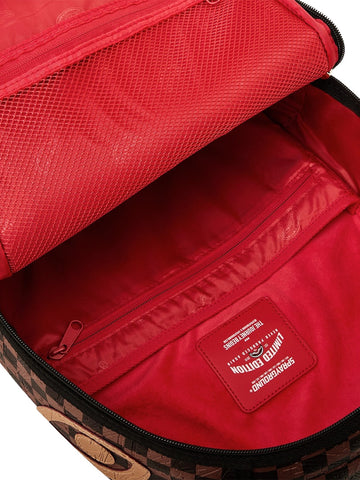 Sprayground Embossed Check Brown Backpack - Zaini Unisex - Marrone