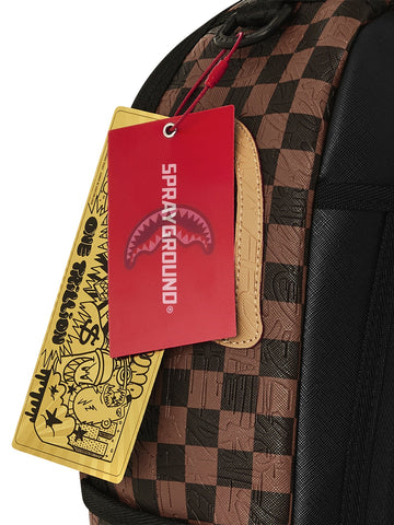 Sprayground Embossed Check Brown - Zaini Unisex - Marrone
