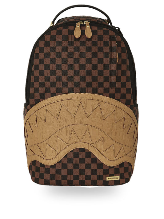 Sprayground Embossed Check Brown - Zaini Unisex - Marrone
