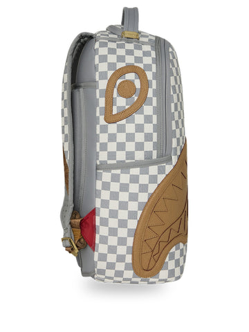 Sprayground Embossed Cream Check Backpack - Zaini Unisex - Bianco/Grigio