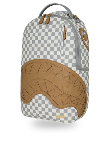 Sprayground Embossed Cream Check Backpack - Zaini Unisex - Bianco/Grigio