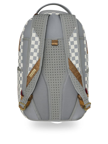 Sprayground Embossed Cream Check Backpack - Zaini Unisex - Bianco/Grigio