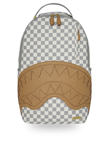 Sprayground Embossed Cream Check Backpack - Zaini Unisex - Bianco/Grigio