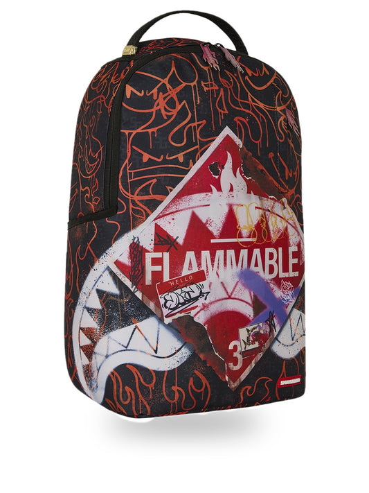 Sprayground Flammable Sign Backpack - Zaini Unisex - Nero/Rosso