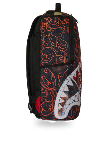Sprayground Flammable Sign Backpack - Zaini Unisex - Nero/Rosso