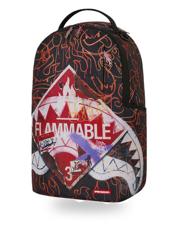 Sprayground Flammable Sign Backpack - Zaini Unisex - Nero/Rosso
