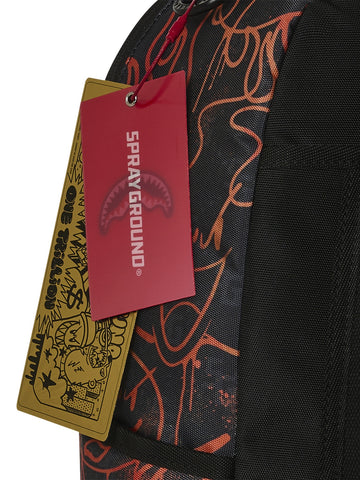 Sprayground Flammable Sign Backpack - Zaini Unisex - Nero/Rosso