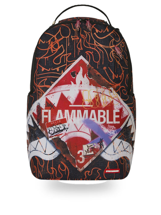 Sprayground Flammable Sign Backpack - Zaini Unisex - Nero/Rosso
