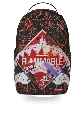 Sprayground Flammable Sign Backpack - Zaini Unisex - Nero/Rosso