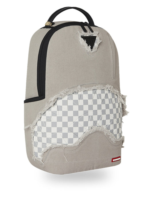 Sprayground Cream Denim Tear Shark Backpack - Zaini Unisex - Grigio