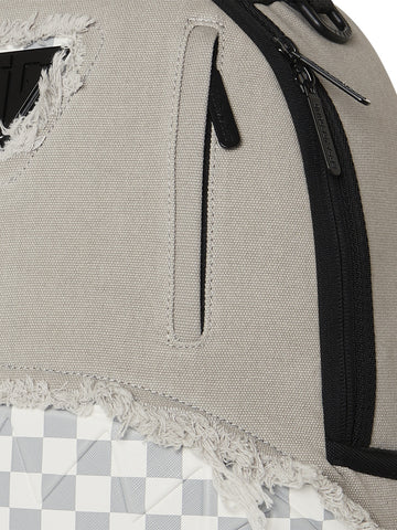 Sprayground Cream Denim Tear Shark Backpack - Zaini Unisex - Grigio