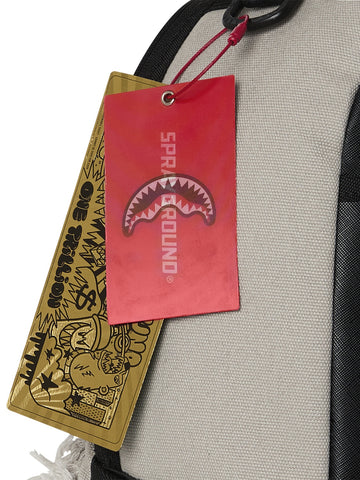 Sprayground Cream Denim Tear Shark Backpack - Zaini Unisex - Grigio
