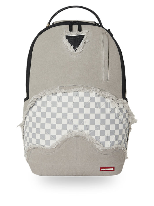 Sprayground Cream Denim Tear Shark Backpack - Zaini Unisex - Grigio