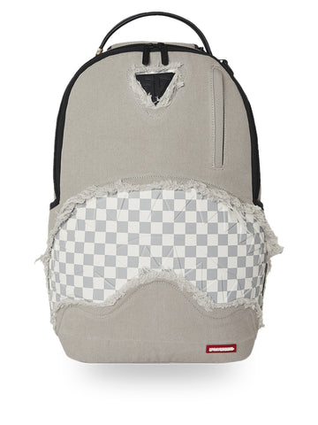 Sprayground Cream Denim Tear Shark Backpack - Zaini Unisex - Grigio