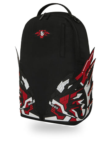 Sprayground Mecha Wing - Zaini Unisex - Nero/rosso