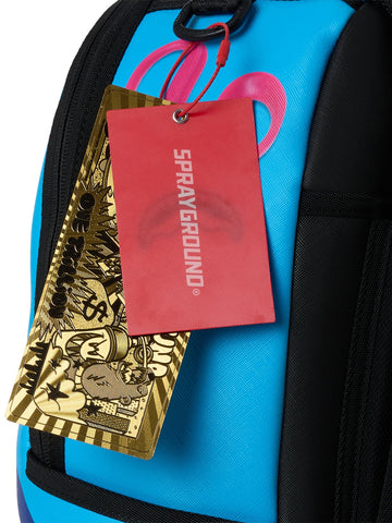 Sprayground Shark Central Cotton Candy - Zaini Unisex - Celeste/rosa