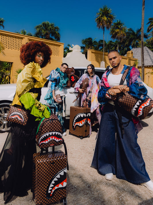 Sprayground Sharks In Paris Wtf Bubble Brown Check - Zaini Unisex - Marrone