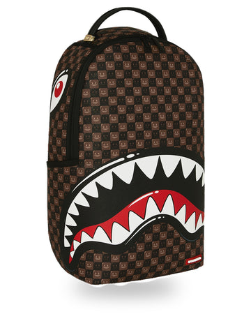 Sprayground Sharks In Paris Wtf Bubble Brown Check - Zaini Unisex - Marrone