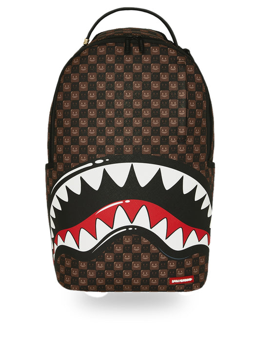 Sprayground Sharks In Paris Wtf Bubble Brown Check - Zaini Unisex - Marrone