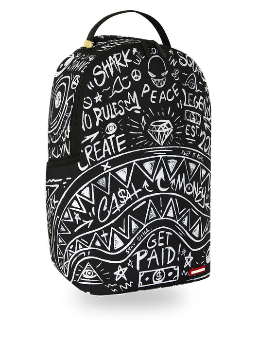 Sprayground Crazy Thoughts Backpack - Zaini Unisex - Nero/Bianco