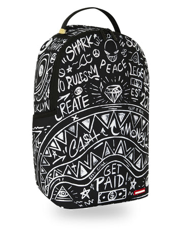 Sprayground Crazy Thoughts Backpack - Zaini Unisex - Nero/Bianco