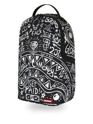Sprayground Crazy Thoughts Backpack - Zaini Unisex - Nero/Bianco