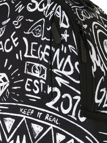 Sprayground Crazy Thoughts Backpack - Zaini Unisex - Nero/Bianco