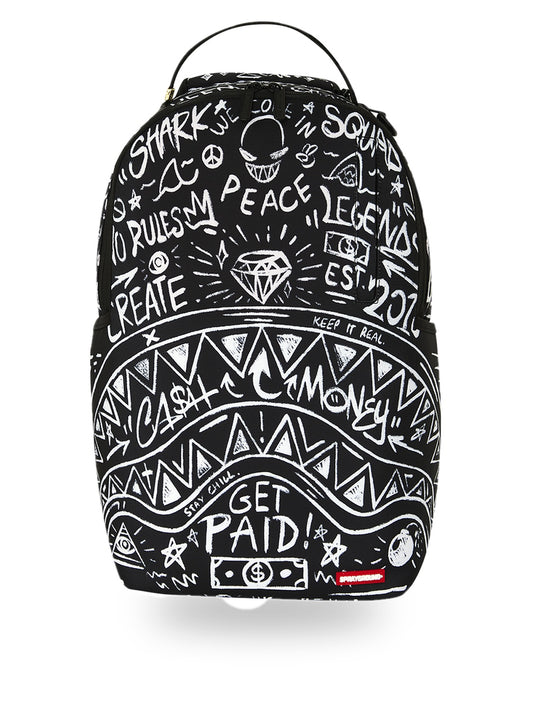 Sprayground Crazy Thoughts Backpack - Zaini Unisex - Nero/Bianco