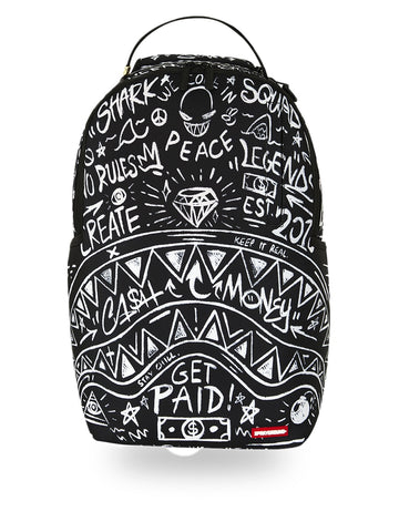 Sprayground Crazy Thoughts Backpack - Zaini Unisex - Nero/Bianco