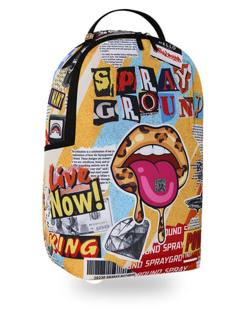 Sprayground Lips Magazine Collage Backpack - Zaini Unisex - Multicolore