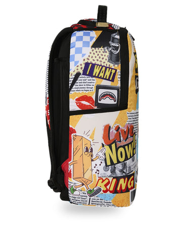 Sprayground Lips Magazine Collage Backpack - Zaini Unisex - Multicolore