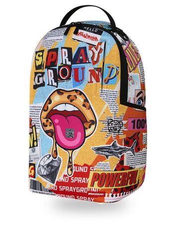 Sprayground Lips Magazine Collage Backpack - Zaini Unisex - Multicolore