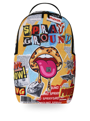 Sprayground Lips Magazine Collage Backpack - Zaini Unisex - Multicolore
