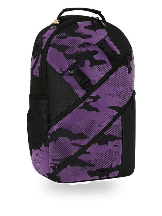 Sprayground Purple Flocked Camo Backpack - Zaini Unisex - Nero/Viola