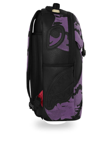 Sprayground Purple Flocked Camo Backpack - Zaini Unisex - Nero/Viola