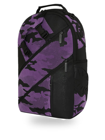 Sprayground Purple Flocked Camo Backpack - Zaini Unisex - Nero/Viola