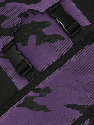 Sprayground Purple Flocked Camo Backpack - Zaini Unisex - Nero/Viola