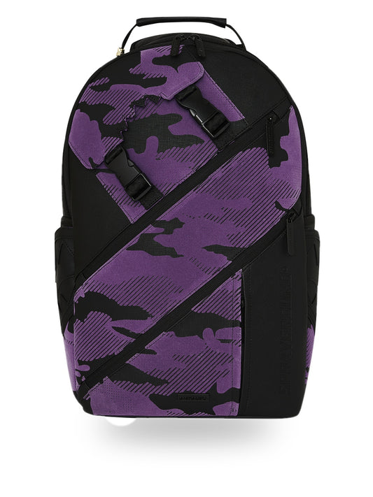 Sprayground Purple Flocked Camo Backpack - Zaini Unisex - Nero/Viola
