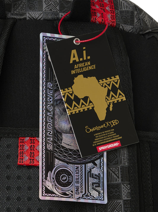 Sprayground Ai Runway Backpack - Zaini Unisex - Nero/Rosso