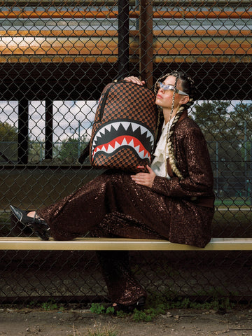 Sprayground Sharks In Paris Pyramid Backpack - Zaini Unisex - Marrone