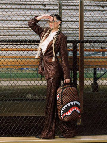 Sprayground Sharks In Paris Pyramid Backpack - Zaini Unisex - Marrone